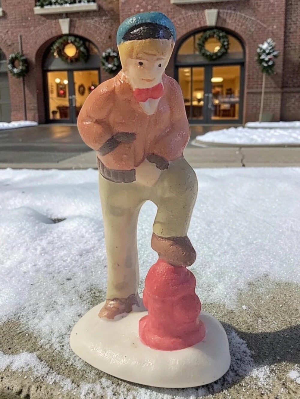 Vtg 90's George Bailey Wonderful Life Christmas Village Collection Fire Hydrant